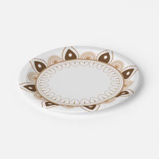 Floral Mendola Design Paper Plate Pappteller (Schrägansicht)