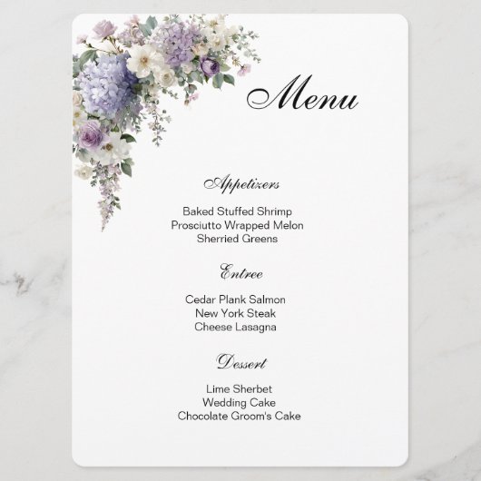 Floral Menu Card Menükarte (Vorderseite)