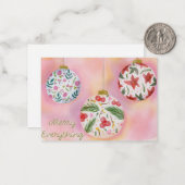 Floral Merry Baubles Mitteilungskarte (Vorderseite/Rückseite Beispiel)