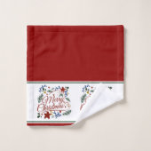 Floral Merry Christmas Bath Towel Set (Waschlappen)