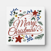Floral Merry Christmas Fotoplatte (Vorderseite)