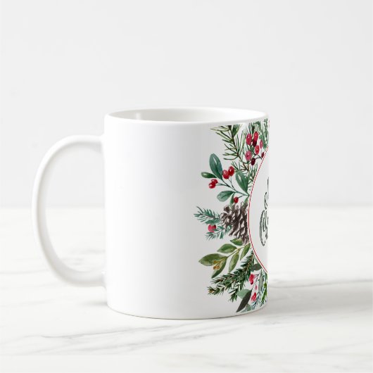 Floral Merry Christmas Kaffeetasse (Links)
