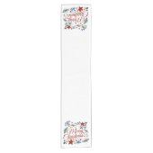 Floral Merry Christmas Kurzer Tischläufer (Vorderseite)