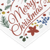 Floral Merry Christmas Kurzer Tischläufer (Ecke)