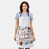 Floral Merry Christmas Schürze (Getragen)