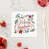 Floral Merry Christmas Serviette (Beispiel)