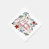 Floral Merry Christmas Serviette (Ecke)