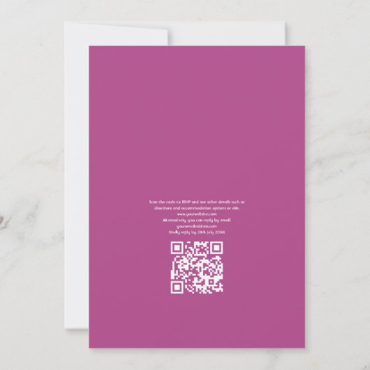 Floral Mexican Fiesta QR Code UAWG Wedding Einladung (Rückseite)