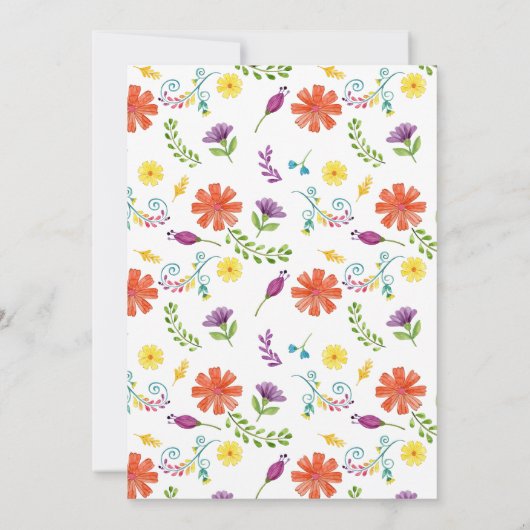 Floral mexikanische Fiesta Baby Dusche von Mail Einladung (Rückseite)