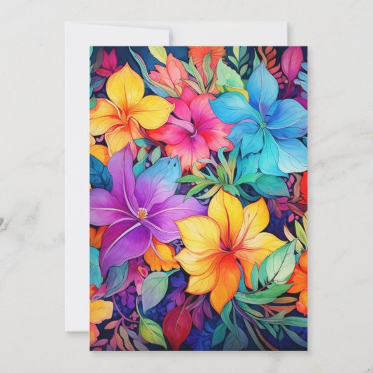 Floral mexikanische Fiesta-Blumenhochzeit Einladung (Rückseite)