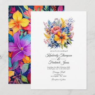 Floral mexikanische Fiesta-Blumenhochzeit Einladung