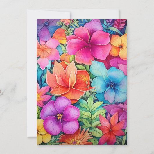 Floral mexikanische Fiesta-Blumenhochzeit Einladung (Rückseite)