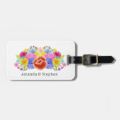 Floral mexikanische Fiesta Wedding Gepäckanhänger (Vorderseite horizontal)