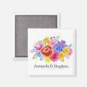 Floral mexikanische Fiesta Wedding Magnet (Vorderseite/Rückseite)