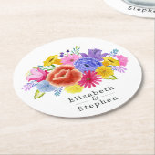 Floral mexikanische Fiesta Wedding Runder Pappuntersetzer (Angewinkelt)