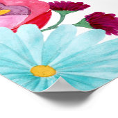 Floral mexikanisches Fiesta Baby oder Brautparty Poster (Ecke)