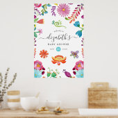 Floral mexikanisches Fiesta Baby oder Brautparty Poster (Küche)