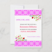 Floral mexikanisches Fiesta & Papel Picado Weiß Save The Date (Rückseite)