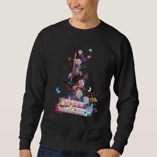 Floral Microscope Medical Laboratory Biology Micro Sweatshirt (Vorderseite)