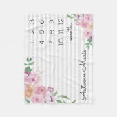Floral Milestone Baby Blanket Fleecedecke (Vorderseite)
