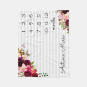 Floral Milestone Baby Blanket Fleecedecke (Vorderseite)