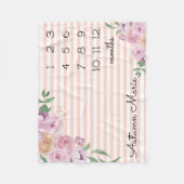 Floral Milestone Baby Blanket Fleecedecke (Vorderseite)