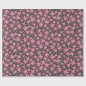 Floral Mille Fleurs Blume Muster Lila rosa Geschenkpapier (Flach)
