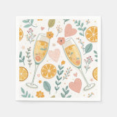 Floral Mimosa Napkins - Citrus Brunch Muster Serviette (Vorderseite)