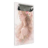 Floral Mini Clipboard | Aesthetic Woman Klemmbrett (Schrägansicht)