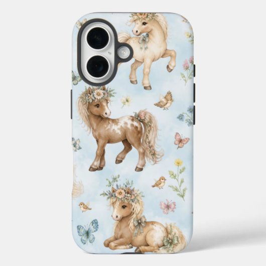Floral Miniature Pony Phone Case (Rückseite)