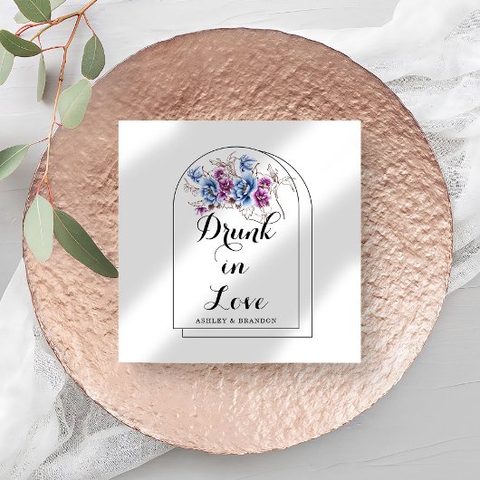 Floral Minimal Wedding Napkins Serviette