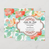 Floral Minimal Wedding Save the Date Card (Vorne/Hinten)