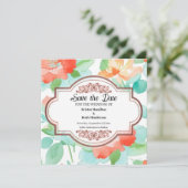 Floral Minimal Wedding Save the Date Card (Stehend Vorderseite)