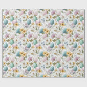 Floral Minimalist Eggs | Easter Wrapping Paper Geschenkpapier (Flach)