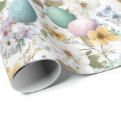 Floral Minimalist Eggs | Easter Wrapping Paper Geschenkpapier (Rolleneckpunkt)