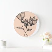 Floral minimalistic  große wanduhr (Zuhause)