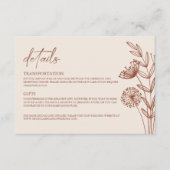 Floral Minimalistisch Terracotta Burnt Orange Wedd Begleitkarte (Vorderseite)