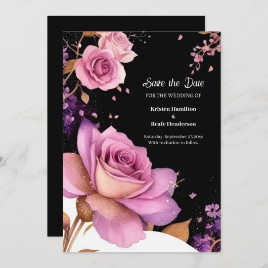 Floral Minimalistische Hochzeit Speichern Sie die Save The Date (Vorne/Hinten)