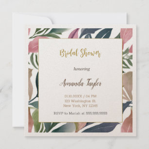 Floral-minimalistische Kalligrafie-Karte für Braus Einladung
