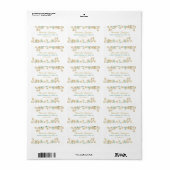 Floral Mint Gold Address Labels Adressaufkleber (Vorne)
