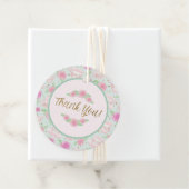 Floral Mint Gold Tea Party Kinderdusche Vielen Dan Geschenkanhänger (Beispiel)