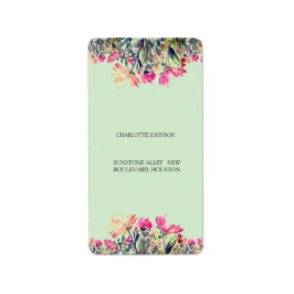 Floral minze green Return Address Label Adressaufkleber
