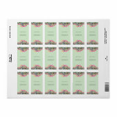 Floral minze green Return Address Label Adressaufkleber (Vorne)