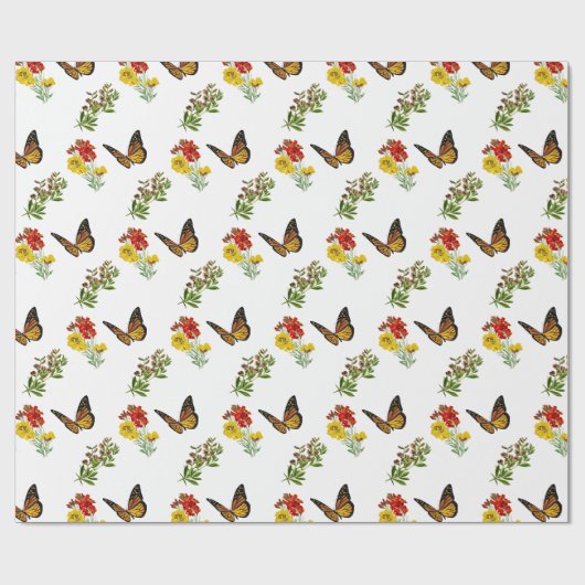 Floral mit Butterfly Geschenkpapier (Flach)