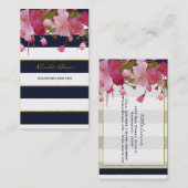 Floral mit Imitate Gold Glitzer Moderne Elegante E Visitenkarte (Vorne/Hinten)