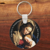 Floral Mit Monogramm gesegnete Mutter Schlüsselanhänger (Vorderseite)