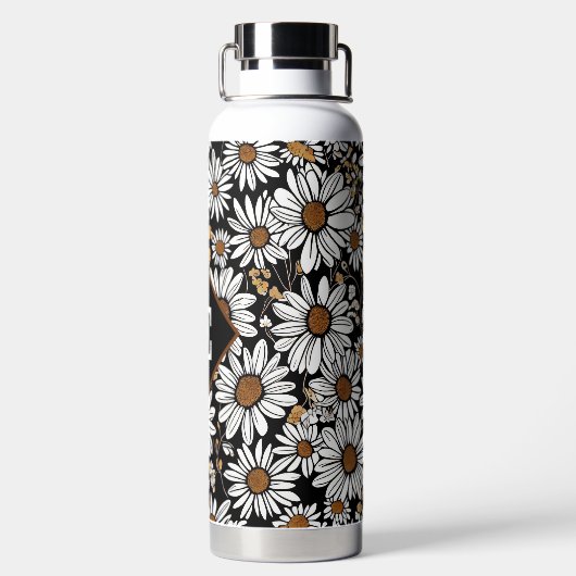 Floral mit Monogramm Trinkflasche (Rückseite)