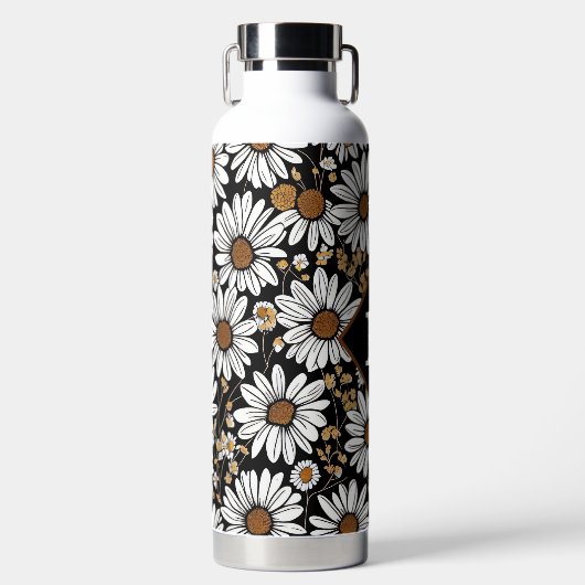 Floral mit Monogramm Trinkflasche (Vorderseite)