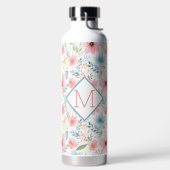 Floral mit Monogramm Trinkflasche (links)