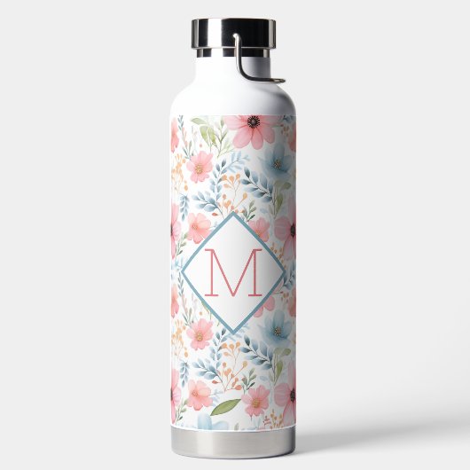 Floral mit Monogramm Trinkflasche (links)